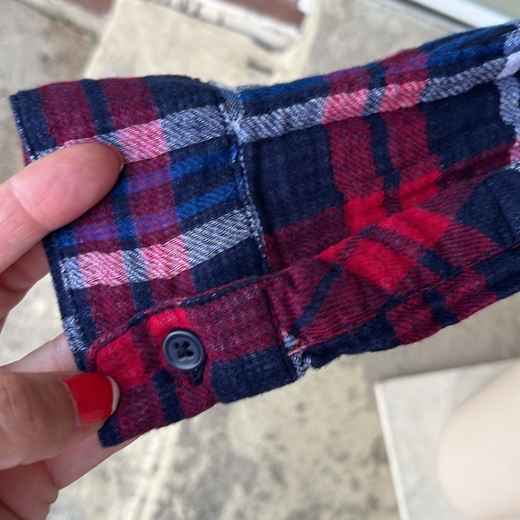 EUC plaid beach lunch lounge collection long sleeve cotton top - Picture 6 of 14